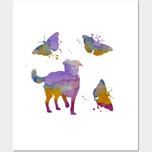 Border Collie Dog Butterfly Art Posters and Art